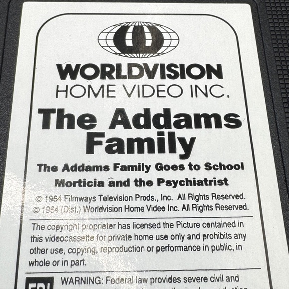 Lot of 5 Vintage Addams Family VHS Worldvision Home Video Tested 1 Sealed Rare - Picture 5 of 15